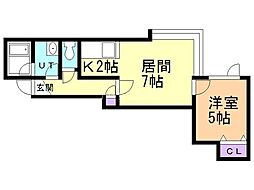 ウッドビレッジ3 1LDKの間取図画像