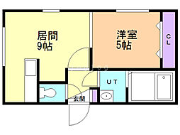 ステラ大曲 1LDKの間取図画像