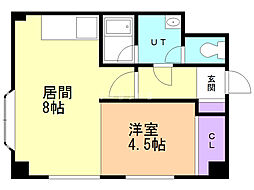 ファーム田村1 1LDKの間取図画像