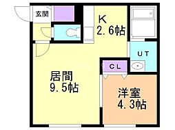 Sympathy(シンパシー) 1LDKの間取図画像