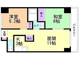 アクティブプラザ厚別東 2LDKの間取図画像