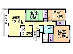 グリーンヒル23 3LDKの間取図画像