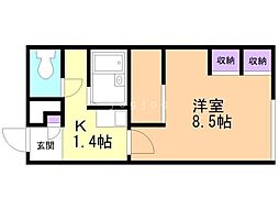 レオパレスステラ 1Kの間取図画像