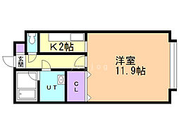 サンライズ文京台 1Kの間取図画像