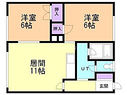 第1鷲田マンション 2LDKの間取図画像
