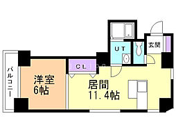 S-FORT南郷通 1LDKの間取図画像