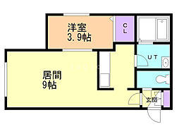 R-FREE厚別 1LDKの間取図画像