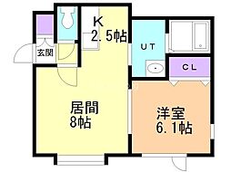 ピエ・タ・テール南ケ丘 1LDKの間取図画像