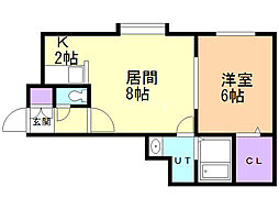 ロッソ1 1LDKの間取図画像