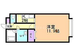 サンライズ文京台 1Kの間取図画像