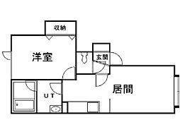 サンパーク厚別南 1LDKの間取図画像