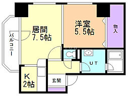 ブリッジひばりが丘 1LDKの間取図画像
