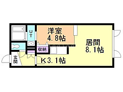 ルポひばりが丘 1LDKの間取図画像