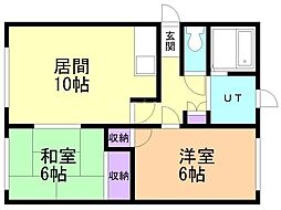 ビリーブ 2LDKの間取図画像