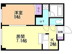 サンシティ1 1LDKの間取図画像