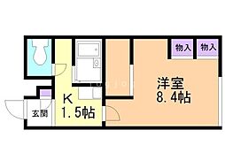 レオパレスエスペールポナール 1Kの間取図画像