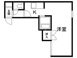 アルタイルベガハイツ 1Kの間取図画像