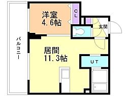 グラシオン 1LDKの間取図画像