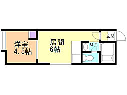 Village厚別2 1DKの間取図画像