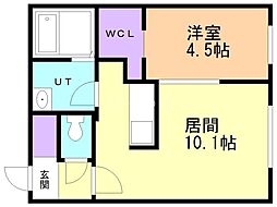 北広島市中央6丁目マンション 1LDKの間取図画像