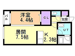 ラメール 1LDKの間取図画像