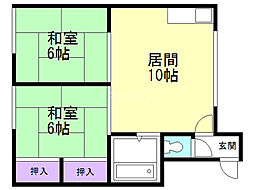 吉村マンション 2LDKの間取図画像