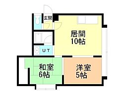 ブルーハウス1 2LDKの間取図画像
