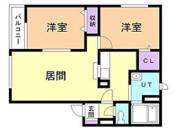 ウィルモア 2LDKの間取図画像