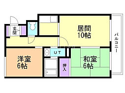 アクティブパレス 2LDKの間取図画像