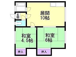 陽光マンション 2LDKの間取図画像