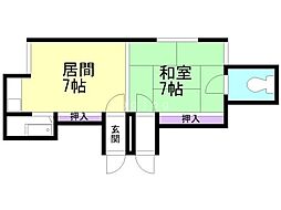 第3みゆきパレス 1階1DKの間取り