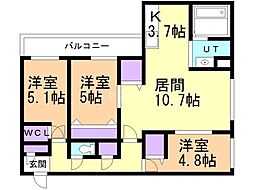 ミュンヘンスクエア1番館 3LDKの間取図画像