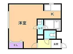 グランドサクセス澄川 4階1Kの間取り