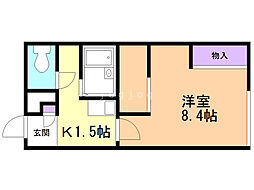 レオパレス福住B 1Kの間取図画像