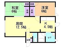 メゾンＫ 1階2LDKの間取り