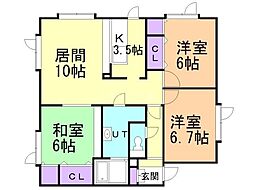 ハイムソレイユ2 3LDKの間取図画像