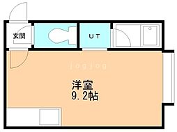 リバティヒル弐番館 ワンルームの間取図画像