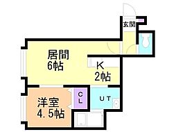 セレス2・6 1LDKの間取図画像