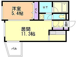 サムティ学園前 3階1LDKの間取り