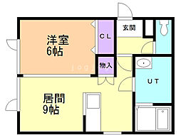 第1ハイツ美和 1LDKの間取図画像