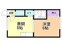 ラポール真栄 1LDKの間取図画像