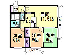 間取図画像 3LDK