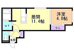 ｆｉｋａ 2階1LDKの間取り