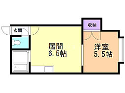 クルーズハウスヒラギシ 1DKの間取図画像