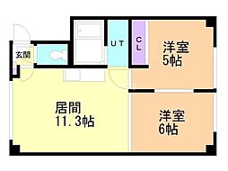 クレアール月寒B 2階/202