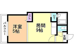 エルシティパーク 1DKの間取図画像