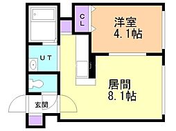 パークヒルズ 1LDKの間取図画像