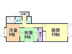 コーポこうらく 2LDKの間取図画像