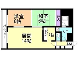 トニカ・ラ・メラ月寒東 2LDKの間取図画像