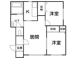 コンフォート中の島6 2LDKの間取図画像